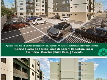 Portal do Sol, apartamento, 2 e 3 quartos, elevador, piscina